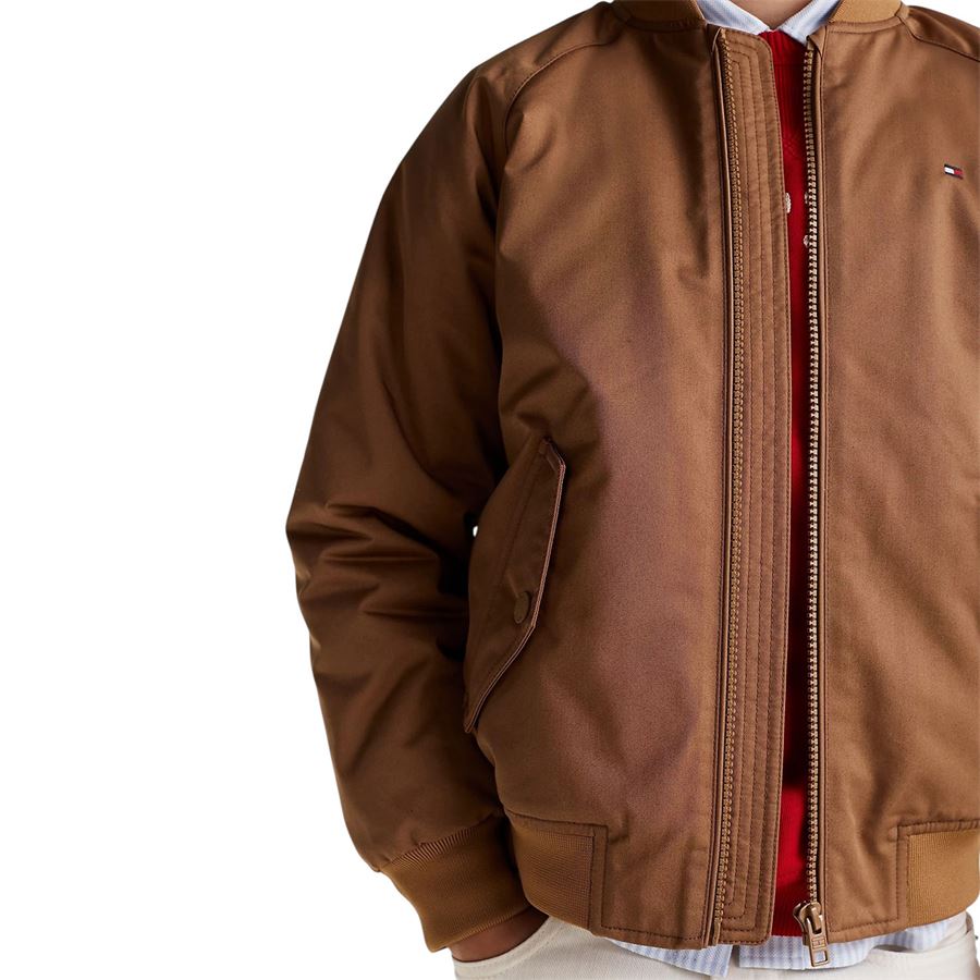 Giubbetto da bambino Bomber in twill con logo Tommy Hilfiger | THKB0KB09363GWA